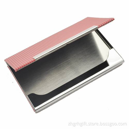Custom name card holder metal and leather business card holder wholesale